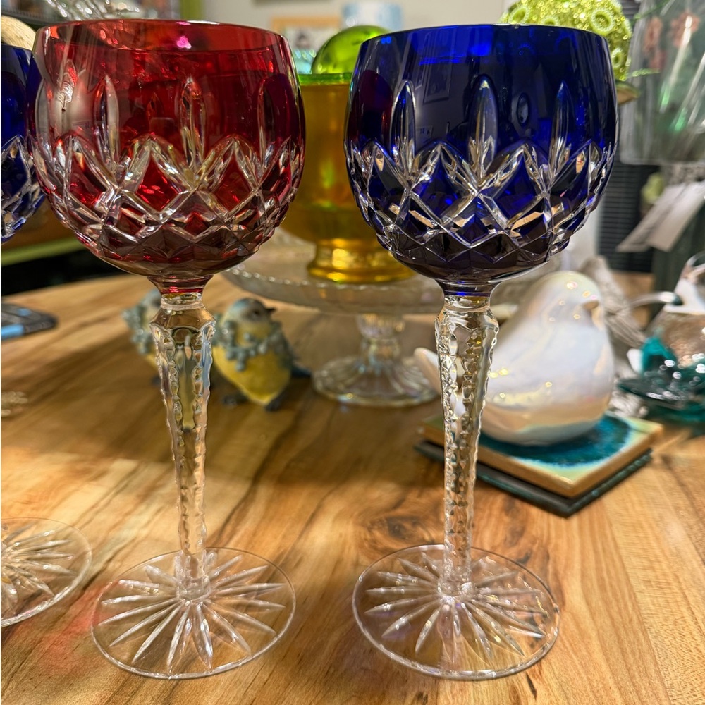 🆕 Ajka Arabella Hand-Cut Hock Crystal Wine Glasses – Set of 4 (Hungary) - Picture 5 of 10